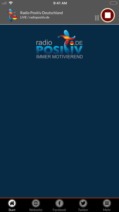 Emulate iPhone app Radio Positiv Deutschland using MyAndroid