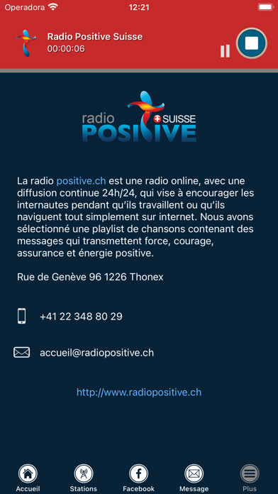 Emulate iPhone app Radio Positive Suisse using MyAndroid