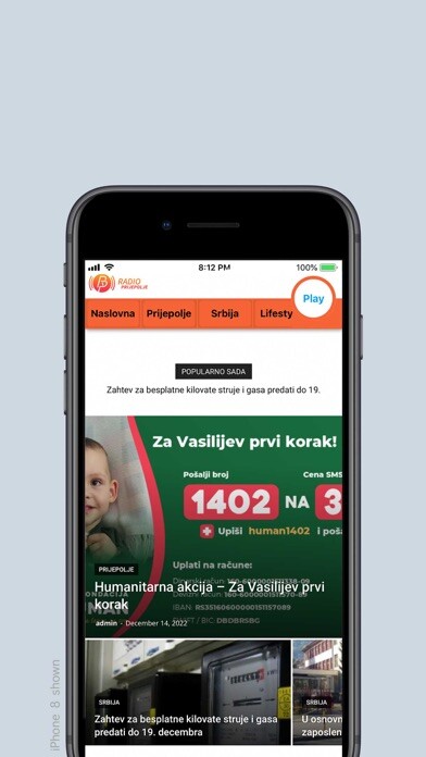 Emulate iPhone app Radio Prijepolje using MyAndroid