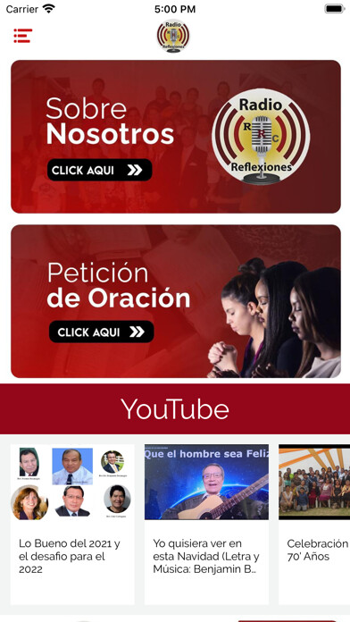 Emulate iPhone app Radio Reflexiones using MyAndroid