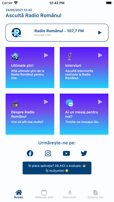 Emulate iPhone app Radio Românul using MyAndroid