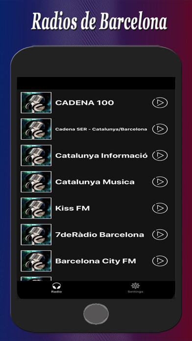 Emulate iPhone app Radios de Barcelona using MyAndroid