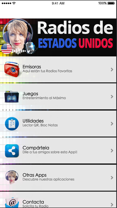 Emulate iPhone app Radios de Estados Unidos using MyAndroid