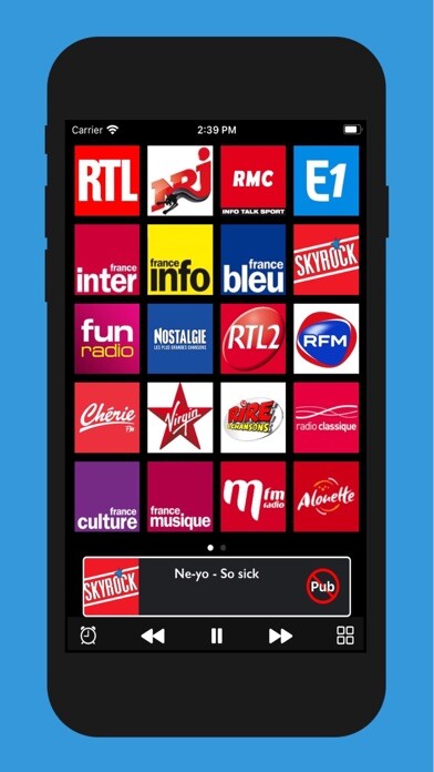 Emulate iPhone app Radios FM - Top France using MyAndroid