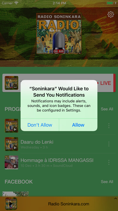 Emulate iPhone app Radio Soninkara.com using MyAndroid