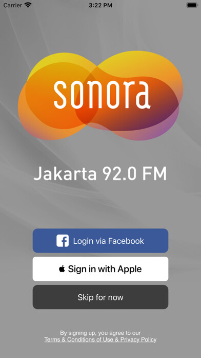 Emulate iPhone app Radio Sonora Jakarta using MyAndroid