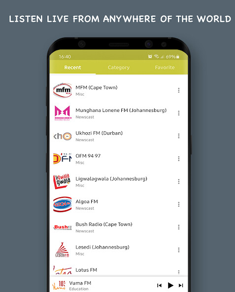 Run android online APK Radio South Africa: Listen to FM Radio  Online from MyAndroid or emulate Radio South Africa: Listen to FM Radio  Online using MyAndroid