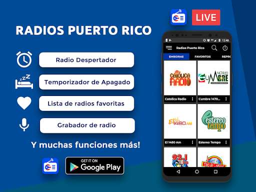Run android online APK Radios Puerto Rico FM & AM Emisoras en vivo from MyAndroid or emulate Radios Puerto Rico FM & AM Emisoras en vivo using MyAndroid