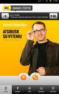 Emulate Android APK Radio station Radiocentras