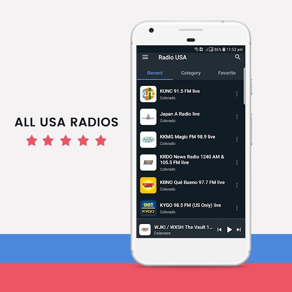 Run android online APK Radio USA: Free Online USA FM Radio from MyAndroid or emulate Radio USA: Free Online USA FM Radio using MyAndroid