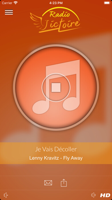 Emulate iPhone app Radio Victoire using MyAndroid