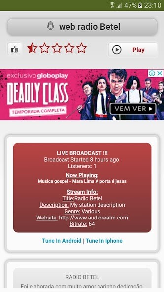 Run android online APK Radio Web Betel from MyAndroid or emulate Radio Web Betel using MyAndroid