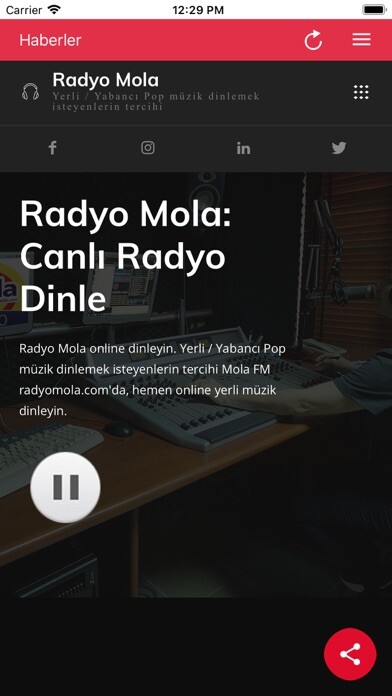 Emulate iPhone app Radyo Mola using MyAndroid
