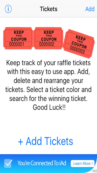Emulate iPhone app Raffle Tickets using MyAndroid
