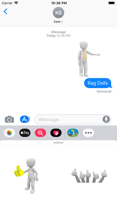 Emulate iPhone app Rag Dolls Stickers using MyAndroid