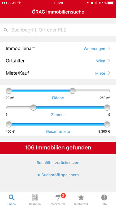 Emulate iPhone app ÖRAG Immobilien using MyAndroid