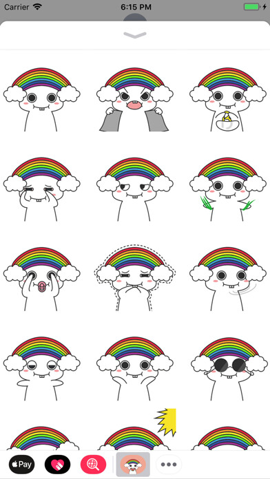 Emulate iPhone app Rainbow Bunny Animated Sticker using MyAndroid