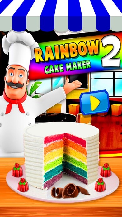 Emulate iPhone app Rainbow Cake Maker - Cooking Rainbow Birthday Cake using MyAndroid