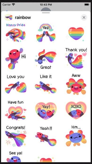 Emulate iPhone app Rainbow guppy using MyAndroid