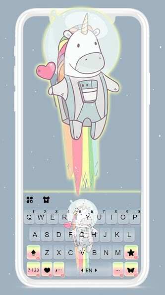 Run android online APK Rainbow Jet Unicorn Keyboard Background from MyAndroid or emulate Rainbow Jet Unicorn Keyboard Background using MyAndroid