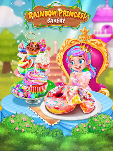 Emulate Android APK Rainbow Princess Bakery - Make Cupcake  Donut