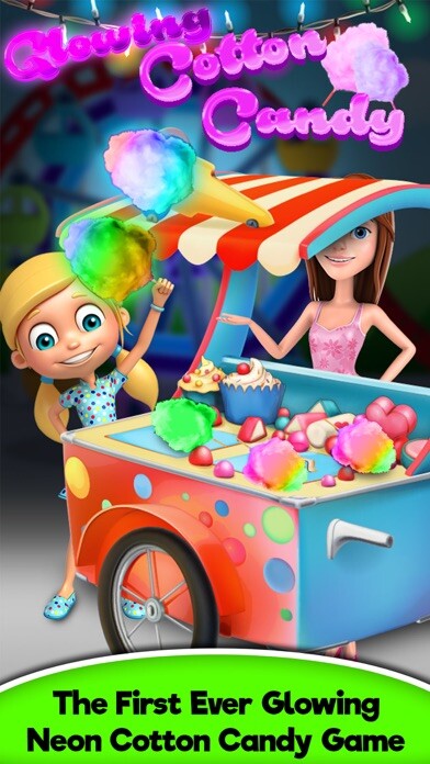Emulate iPhone app Rainbow Unicorn Glowing Cotton Candy! Fair Food using MyAndroid