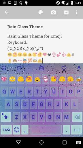 Emulate Android APK Rain Glass Love Emoji Keyboard