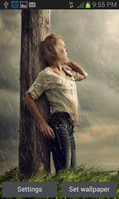 Emulate Android APK Rainy Beauty Girl LWP