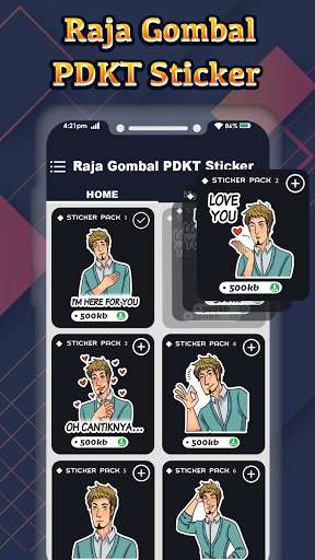 Run android online APK Raja Gombal PDKT WAStickers from MyAndroid or emulate Raja Gombal PDKT WAStickers using MyAndroid