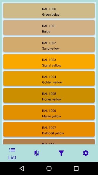 Run android online APK RAL Colors Palette from MyAndroid or emulate RAL Colors Palette using MyAndroid