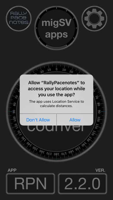 Emulate iPhone app RallyPacenotes using MyAndroid