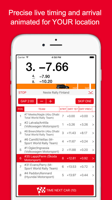 Emulate iPhone app RallyTime Pro: Ski & Rally Car Timing using MyAndroid