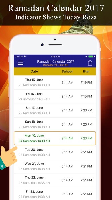 Emulate iPhone app Ramadan Calendar PRO رمضان using MyAndroid Emulate iPhone app Ramadan Calendar PRO رمضان using MyAndroid