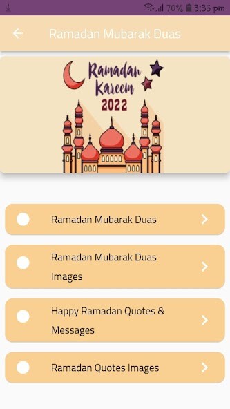 Run android online APK Ramadan Duas and Wishes from MyAndroid or emulate Ramadan Duas and Wishes using MyAndroid