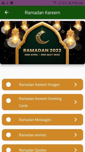 Run android online APK Ramadan Wishes and Greetings from MyAndroid or emulate Ramadan Wishes and Greetings using MyAndroid
