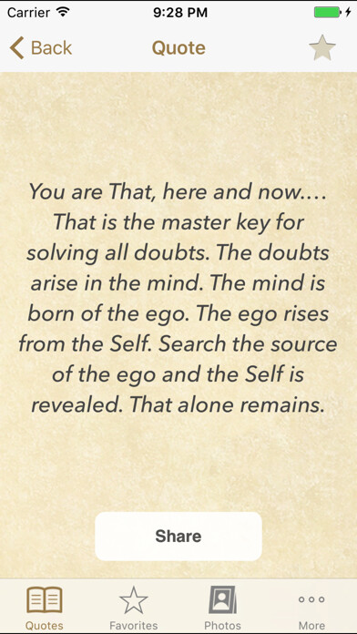 Emulate iPhone app Ramana Maharshi Quotes using MyAndroid Emulate iPhone app Ramana Maharshi Quotes using MyAndroid