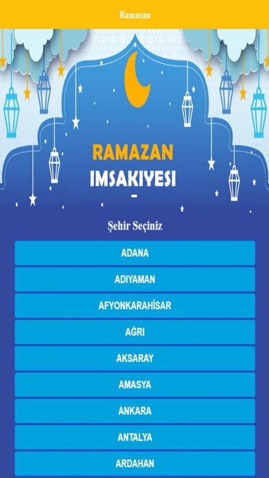 Emulate iPhone app Ramazan Takvimi using MyAndroid