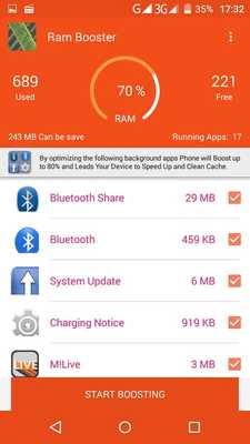 Emulate Android APK Ram Booster Phone Memory Cleaner