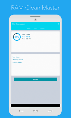 Emulate Android APK RAM Clean Master