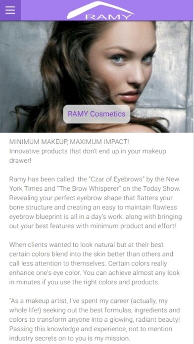 Emulate iPhone app RAMY Cosmetics & Eyebrows using MyAndroid