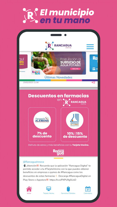 Emulate iPhone app Rancagua Digital using MyAndroid