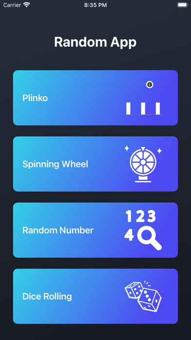 Emulate iPhone app Random Choices using MyAndroid