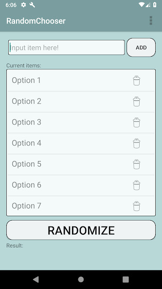 Run android online APK Random Chooser from MyAndroid or emulate Random Chooser using MyAndroid