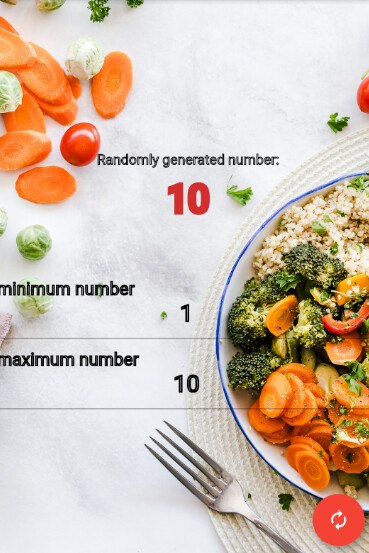 Run android online APK Random Food Selector from MyAndroid or emulate Random Food Selector using MyAndroid