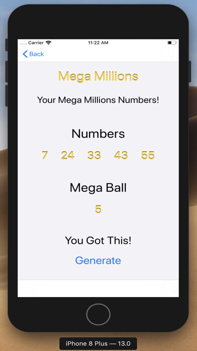 Emulate iPhone app Random Lucky Numbers using MyAndroid Emulate iPhone app Random Lucky Numbers using MyAndroid