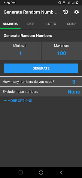Run android online APK Random Number Generator Lotto from MyAndroid or emulate Random Number Generator Lotto using MyAndroid