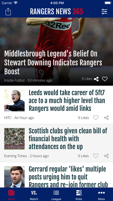Emulate iPhone app Rangers News 365 using MyAndroid Emulate iPhone app Rangers News 365 using MyAndroid