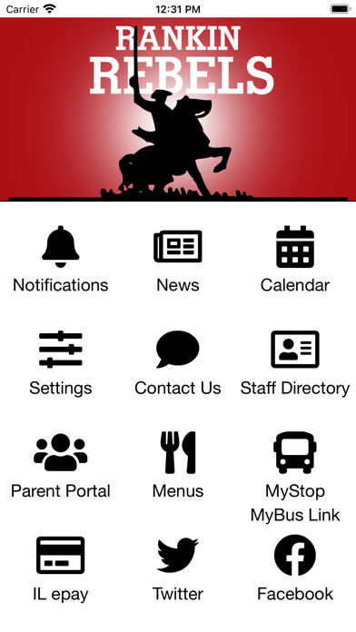 Emulate iPhone app Rankin School District #98 using MyAndroid
