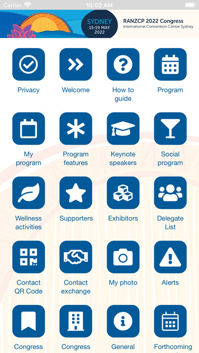 Emulate iPhone app RANZCP 2022 Congress using MyAndroid