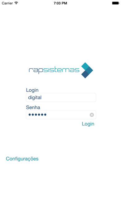 Emulate iPhone app RAP - Força de vendas using MyAndroid